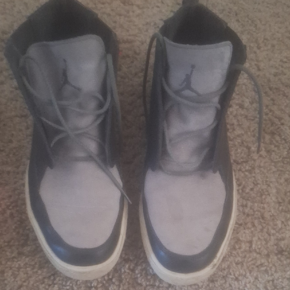 Jordan Black and Gray High-Top Sneakers